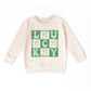 Lucky Coquette Bow St. Patrick's Day Kids Sweatshirt: Natural Heather