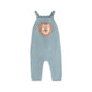 Lion Applique Sweater Knit Baby Overall Set (Organic Cotton): Ocean Teal