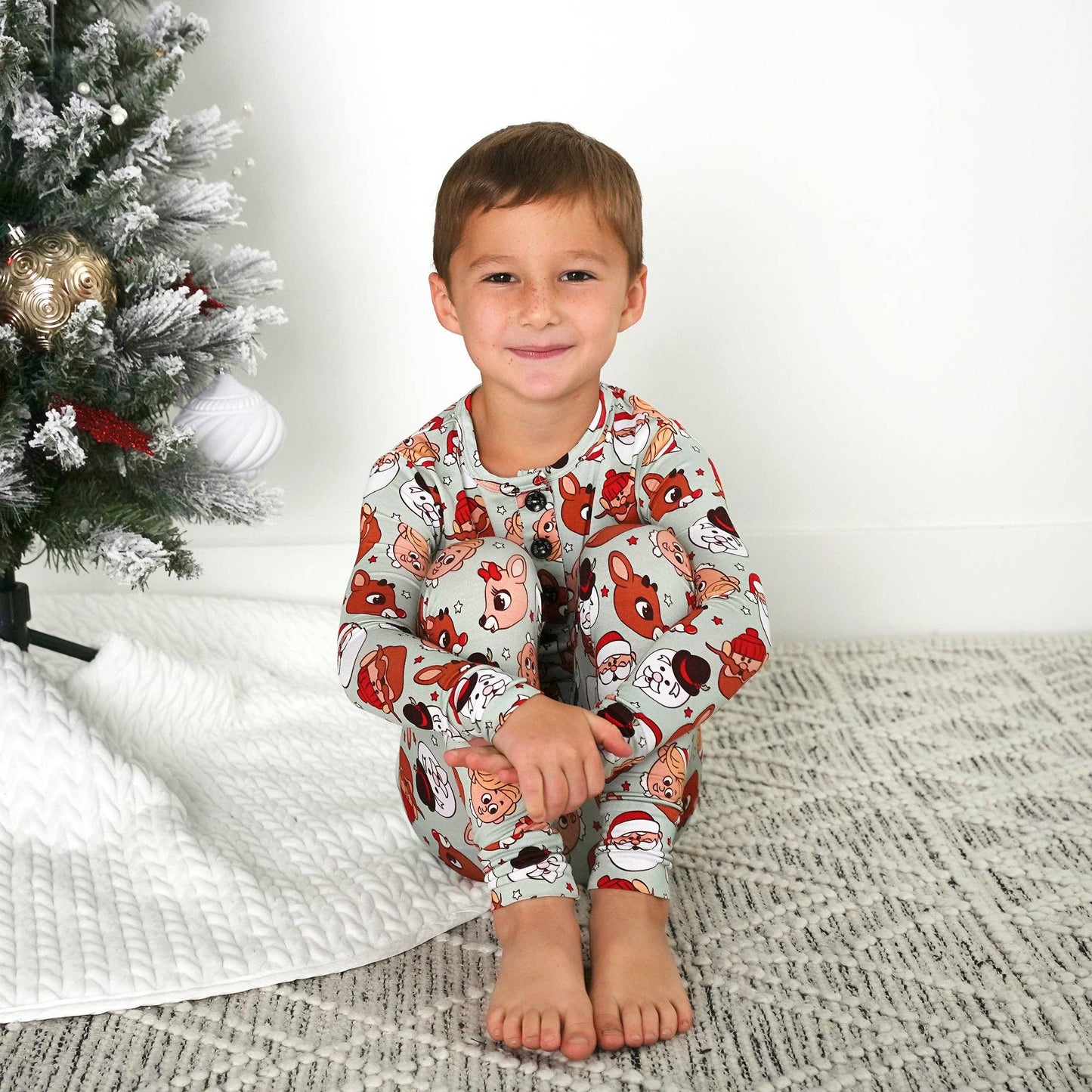 Rudolph Two Piece Bamboo Christmas Pajamas