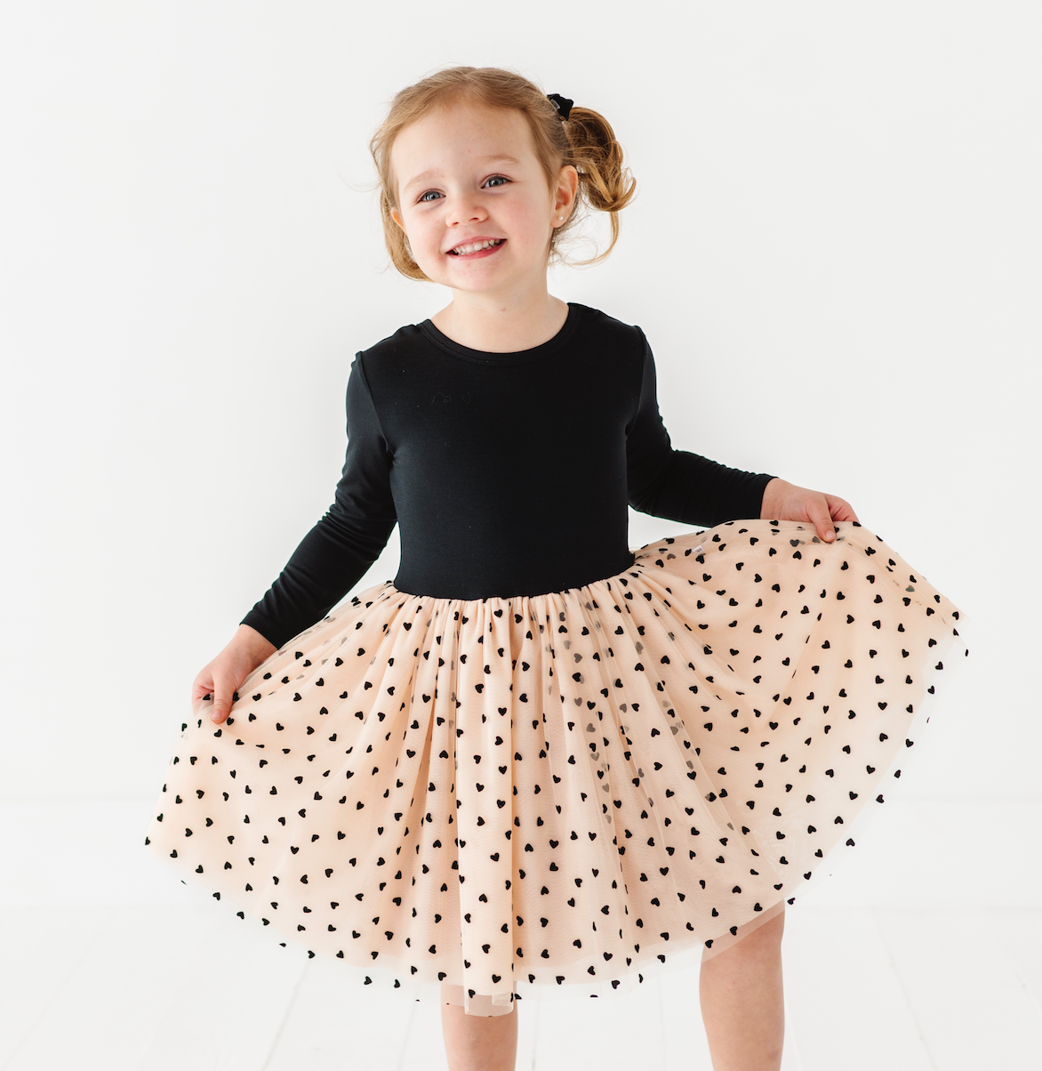 Kids Velvet Heart Dress - Girls Tulle Holiday Dress - Margot: 2