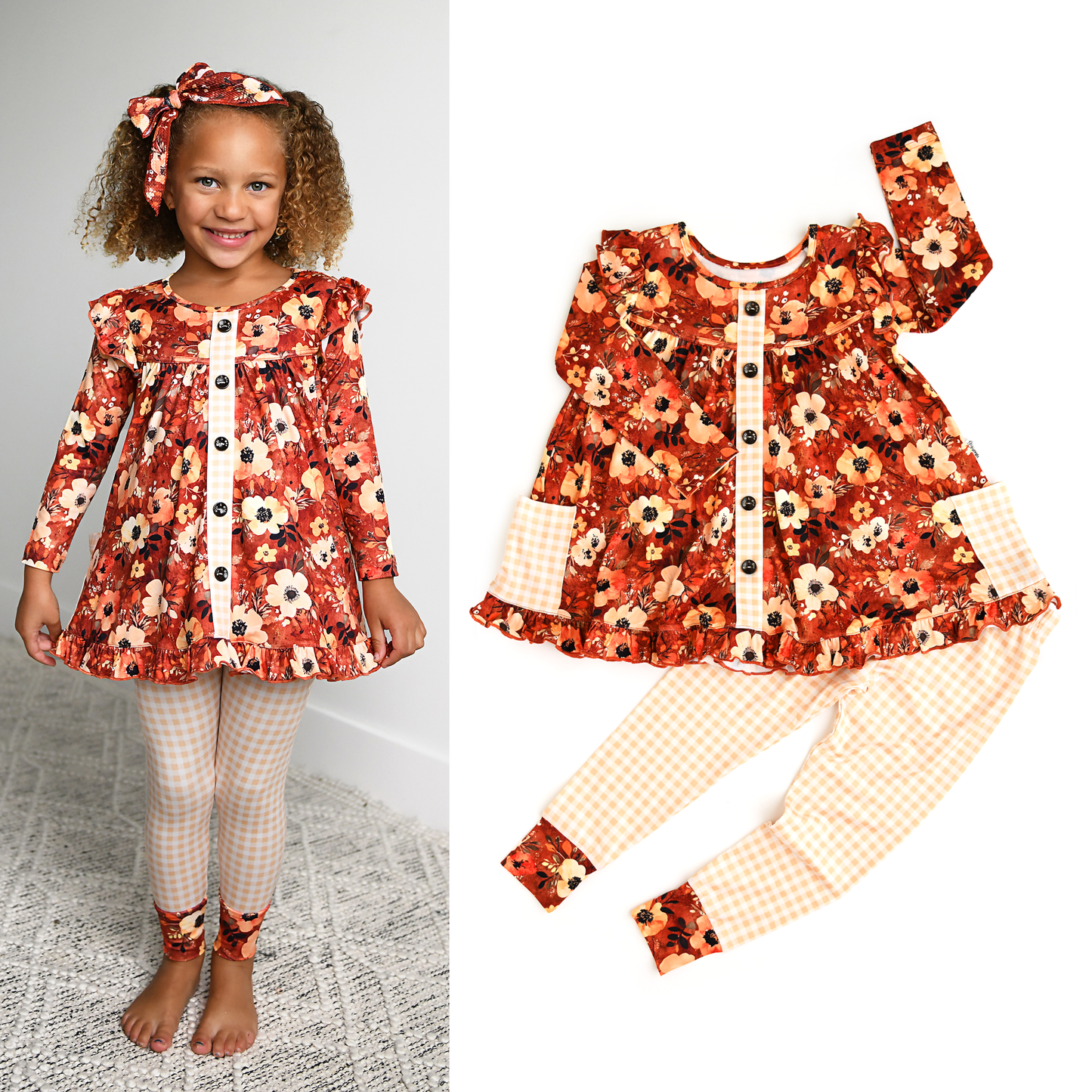 Auburn PEPLUM SET Fall Floral Outfit (runs big!)