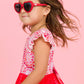 Girls Red Heart Shaped Sunglasses: Red / 2T-10