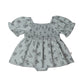 Organic Smocked Dress - Sage Bloom