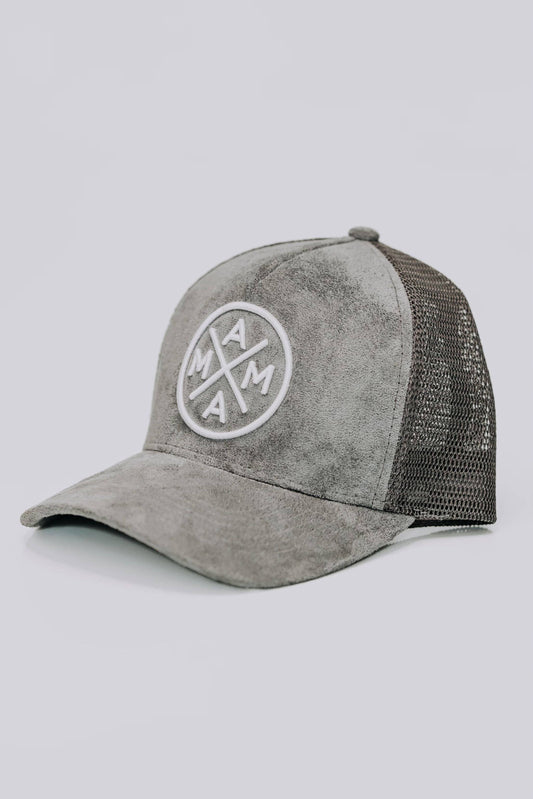 Mama X™ Trucker Hat - Gray Suede