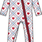 SoftSnooze™ Baby Cotton Modal Blue Sweetheart Plaid Footed One Piece Pajama: Blue