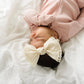 Baby Bling® Trimmed Classic Knot headband: oatmeal lace