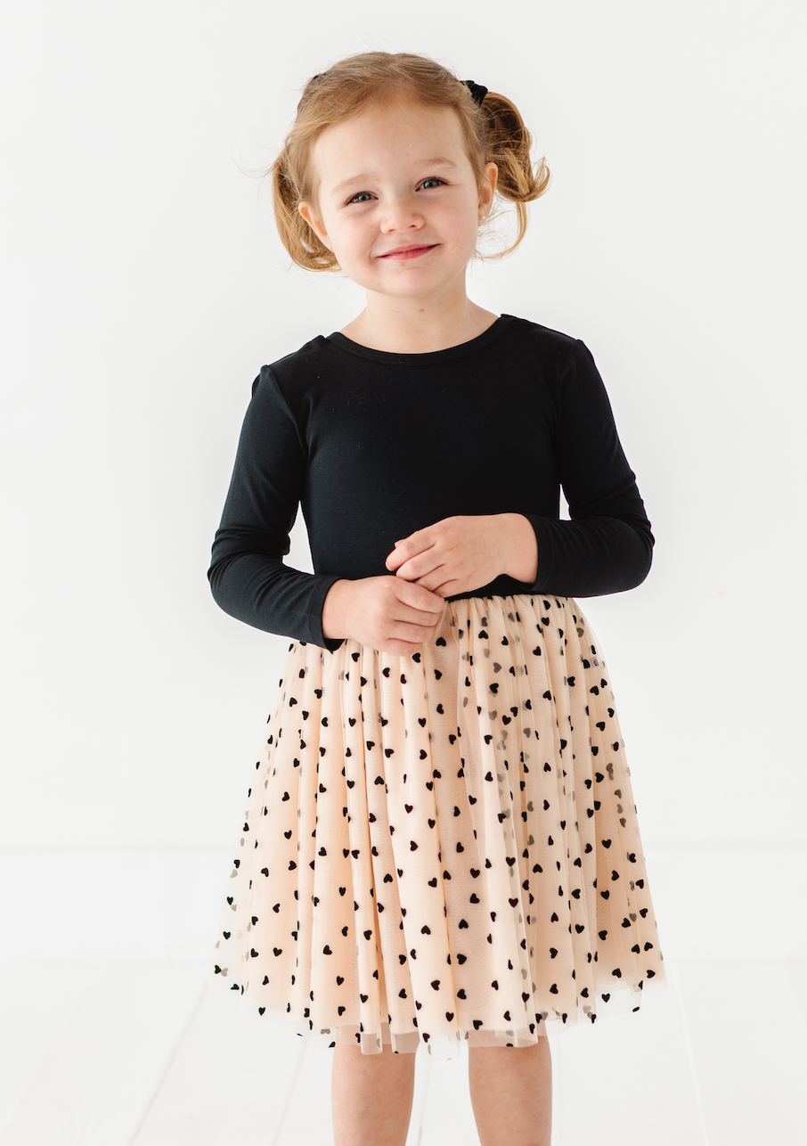 Kids Velvet Heart Dress - Girls Tulle Holiday Dress - Margot: 2