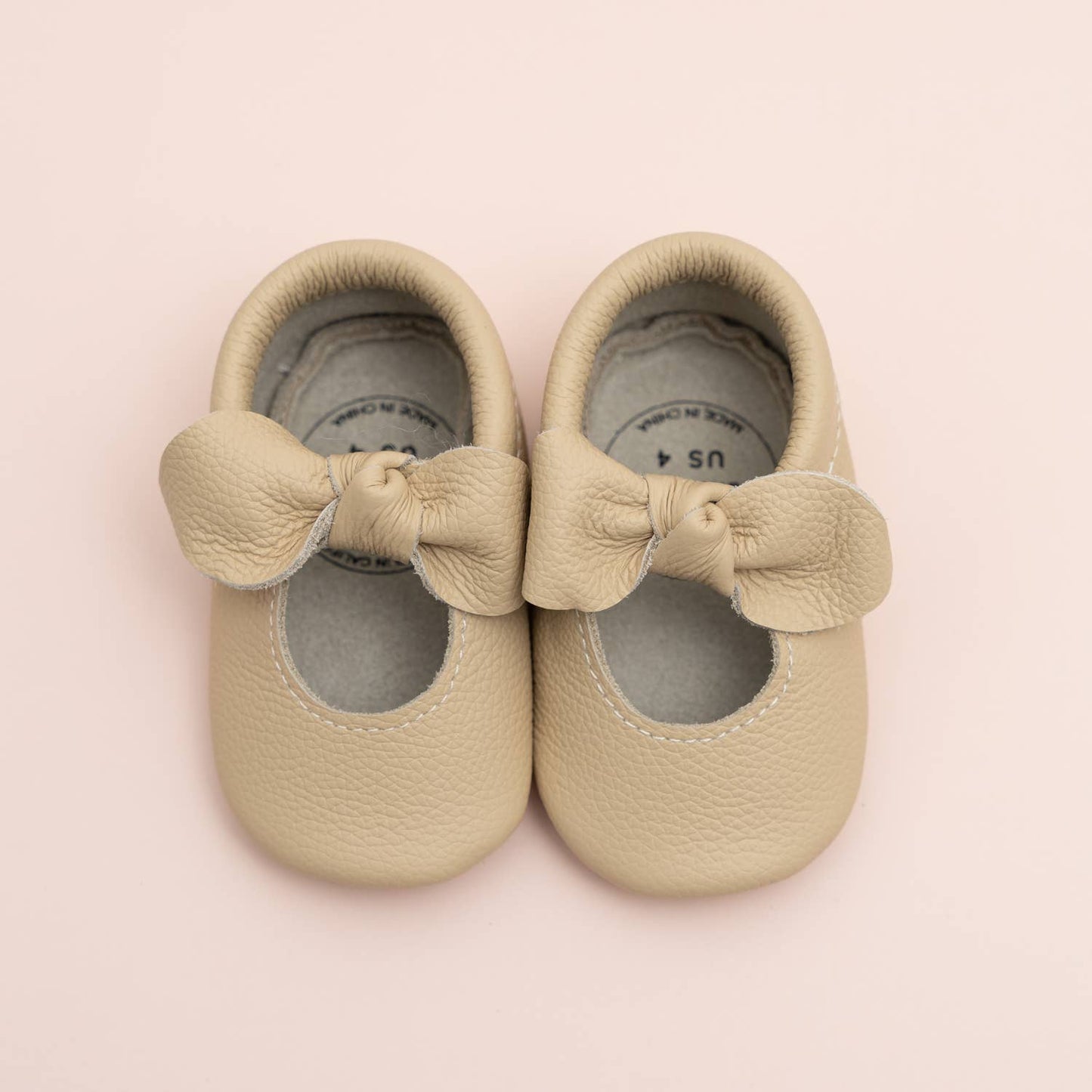 Knot Moccasins - Genuine Leather Baby Shoes (Latte)