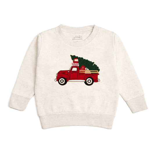 Christmas Truck Patch Sweatshirt - Natural - Boys Clothing