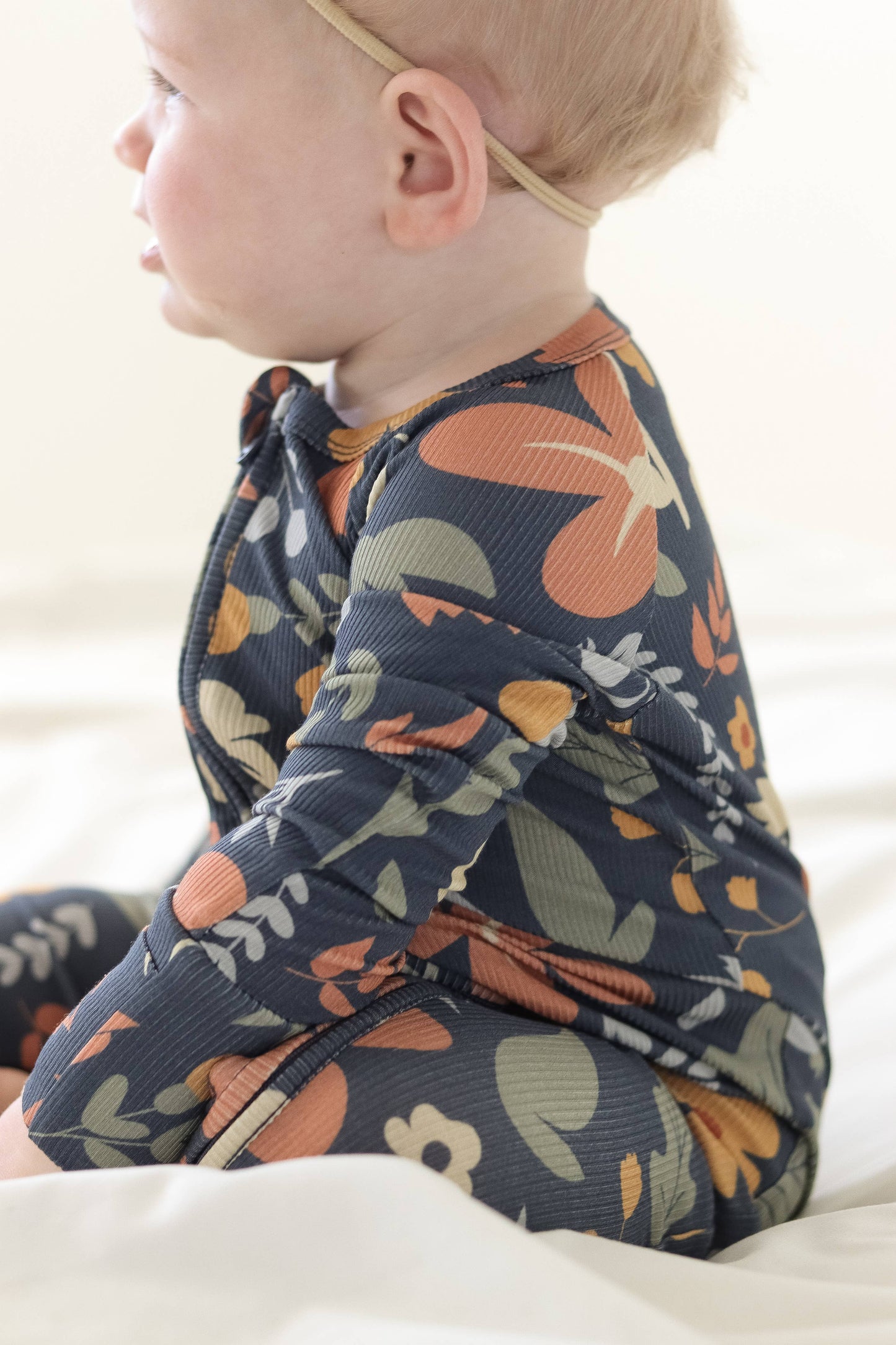 Dark Floral Zip Pajamas
