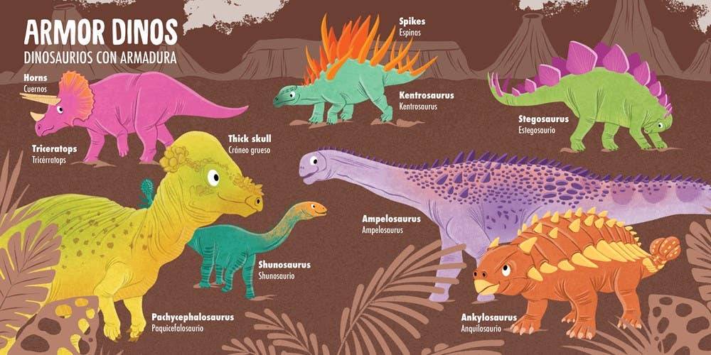 My First 100 Dino Words in English and Spanish- Lil' Libros