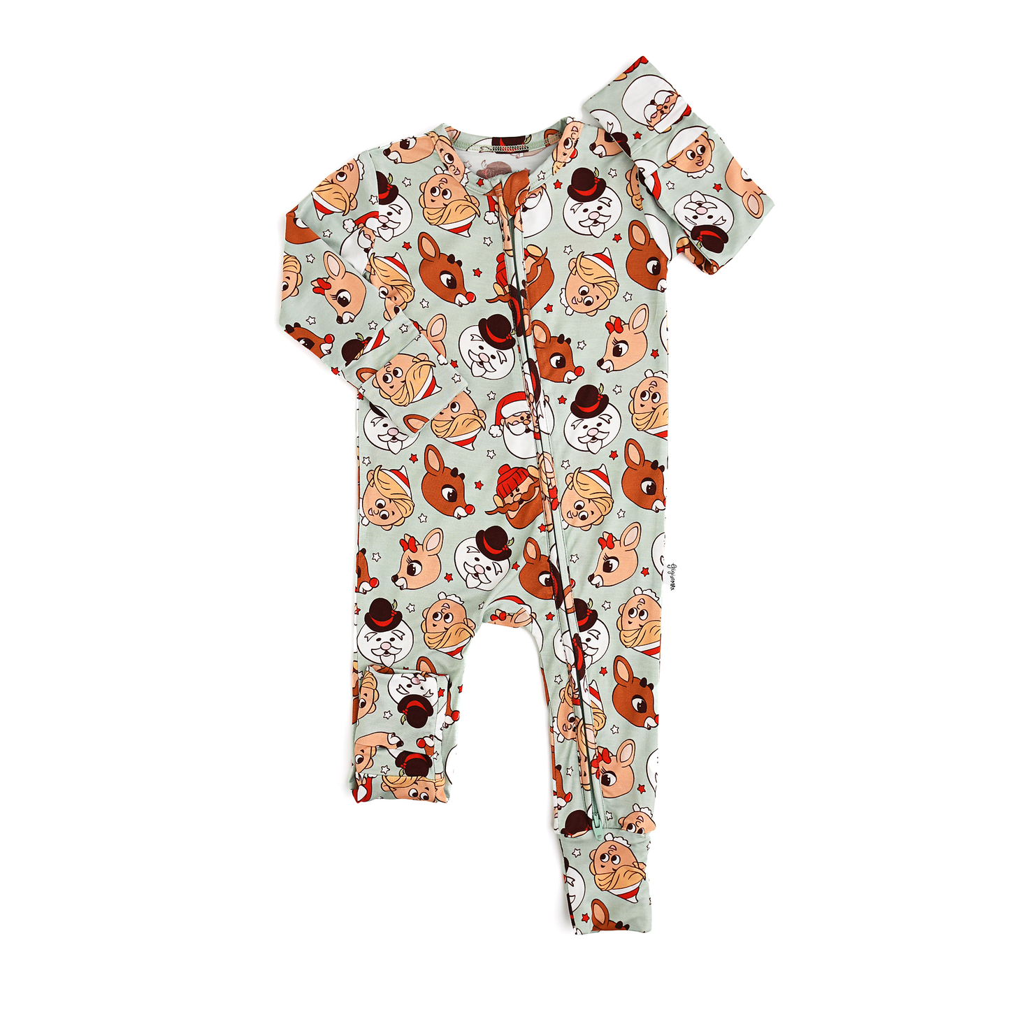 Rudolph Zip Bamboo Christmas Pajamas