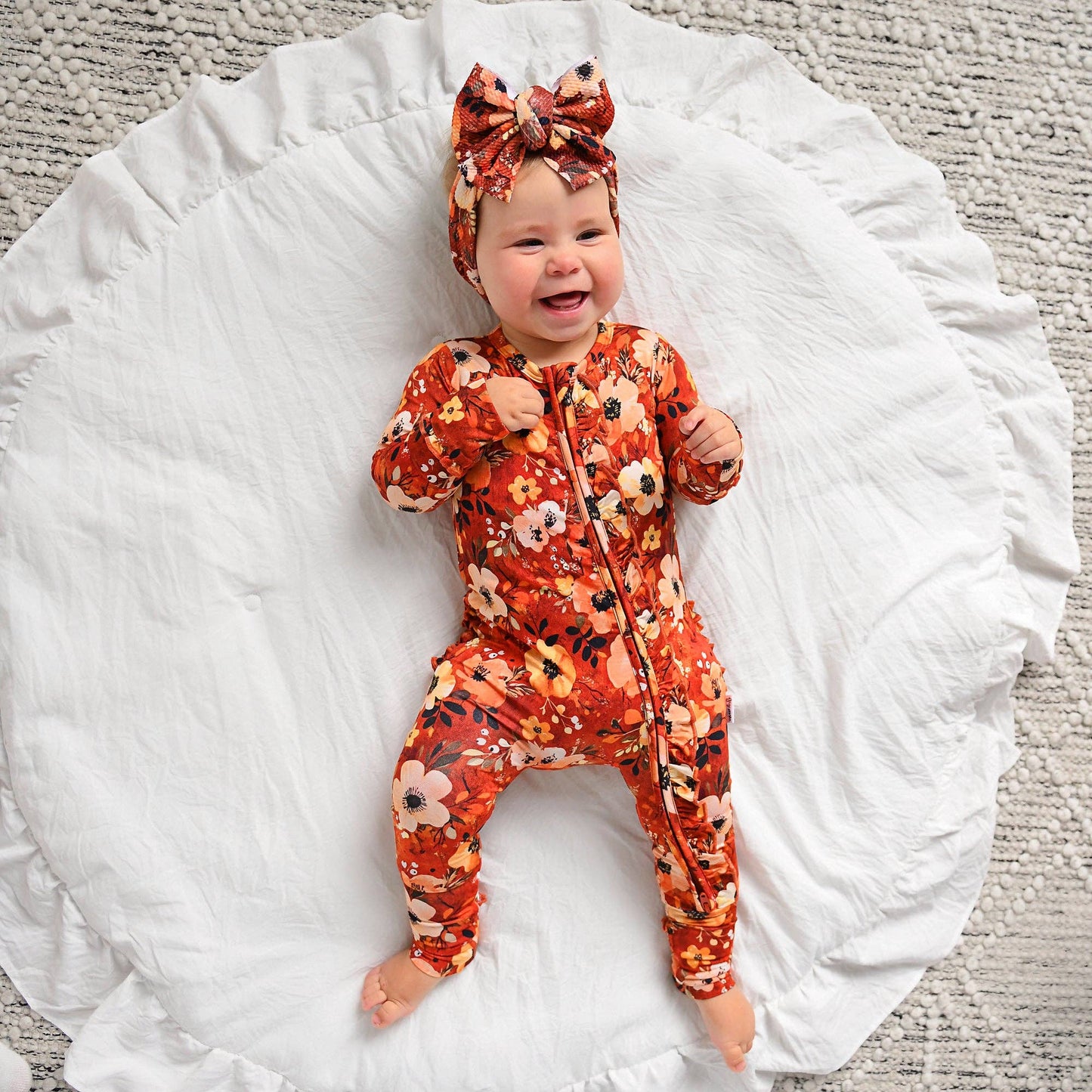 Auburn RUFFLE ZIP Bamboo Fall Sleepies Little