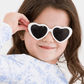 Girls White Heart Shaped Sunglasses: White / 2T-10