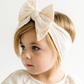 Baby Bling® "DEB" Classic Bow soft nylon headband: Oatmeal