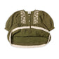 Hazel Embroidered Baby Dress & Bloomer Set (Linen Blend): Olive Green
