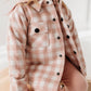 Hooded Shacket: Misty Rose Plaid