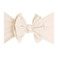 FAB-BOW-LOUS® soft nylon/spandex bow headband: oatmeal