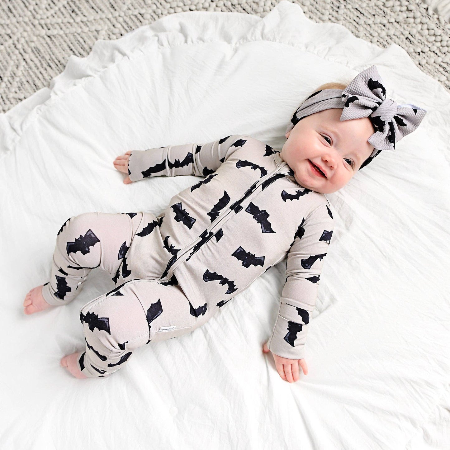 Vlad Gray Bats ZIP Bamboo Halloween Sleepies