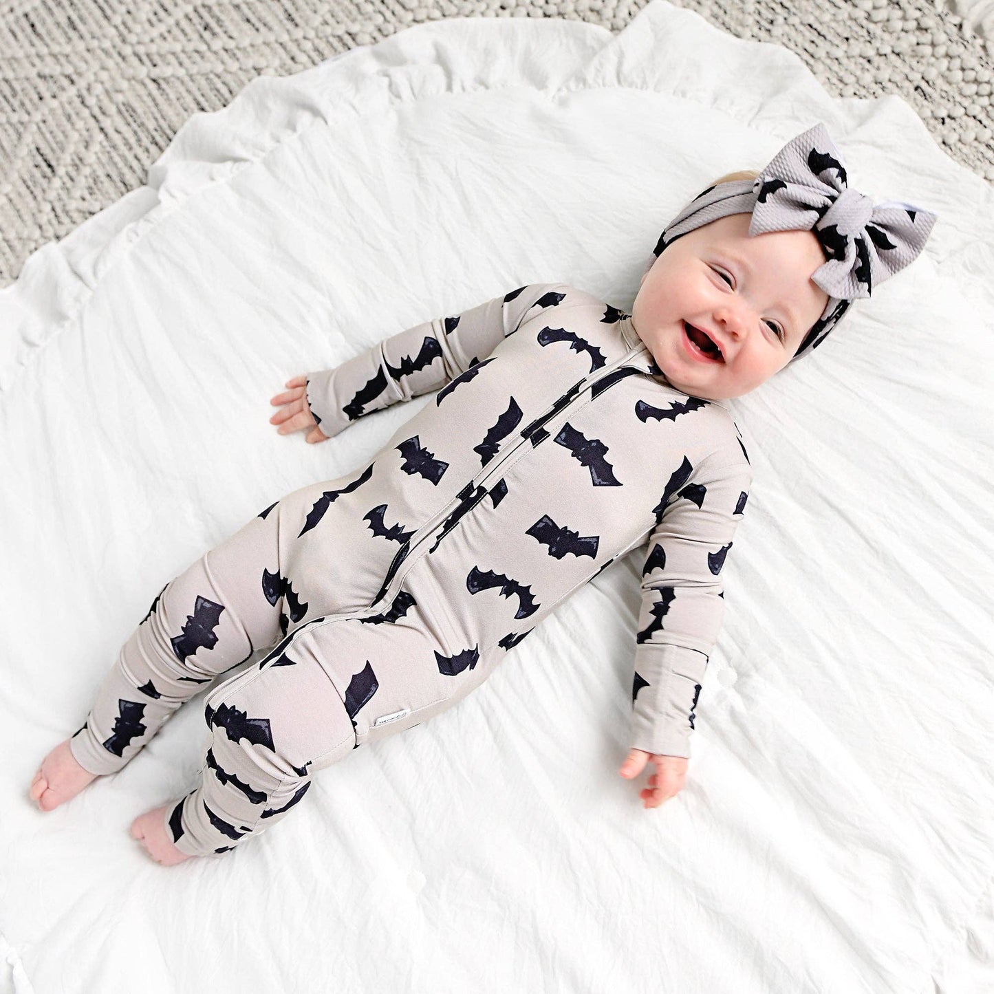 Vlad Gray Bats ZIP Bamboo Halloween Sleepies