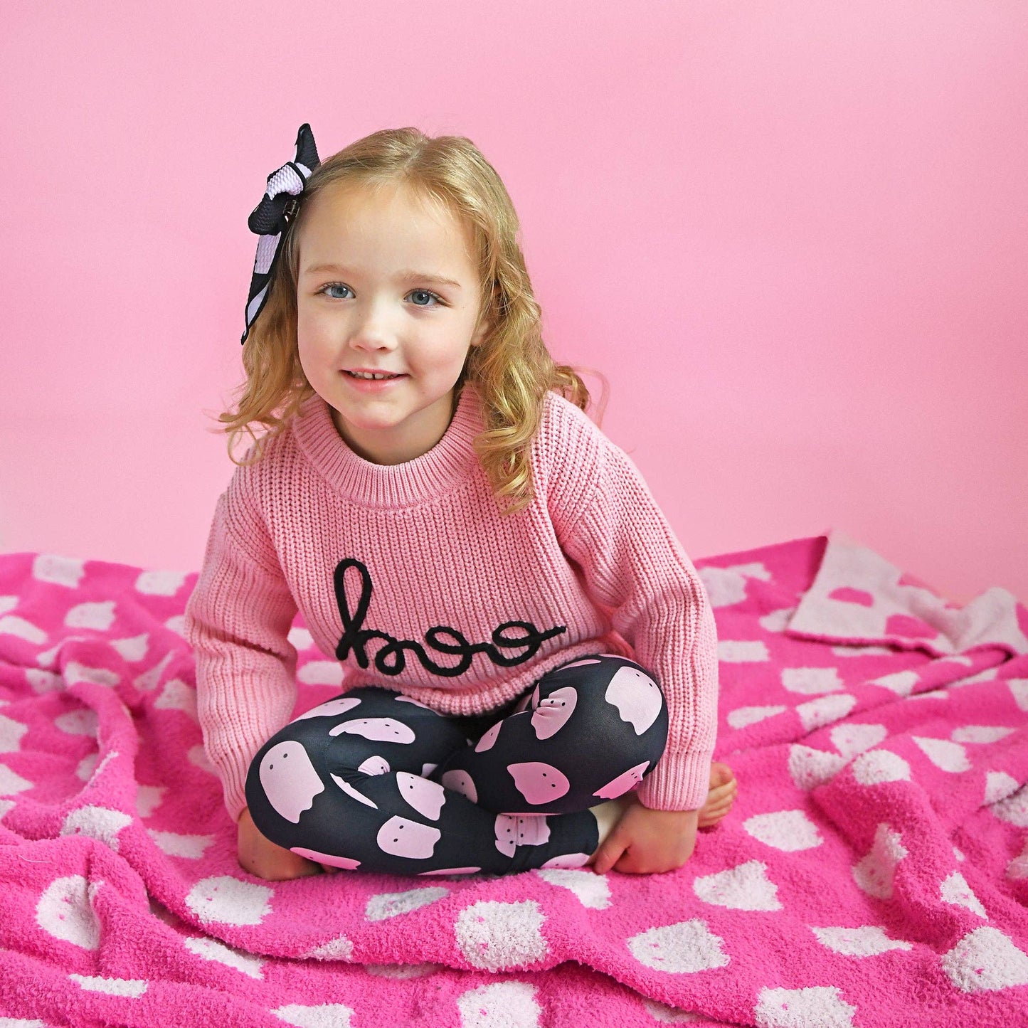 Boo Pink SWEATER Halloween Kids Top