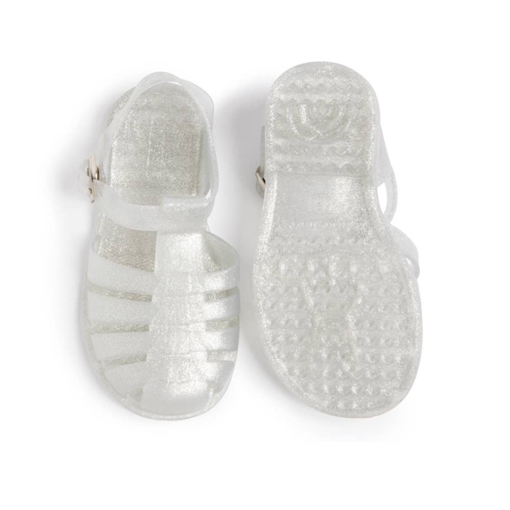 JELLY SANDAL: Silver Glitter