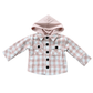 Hooded Shacket: Misty Rose Plaid