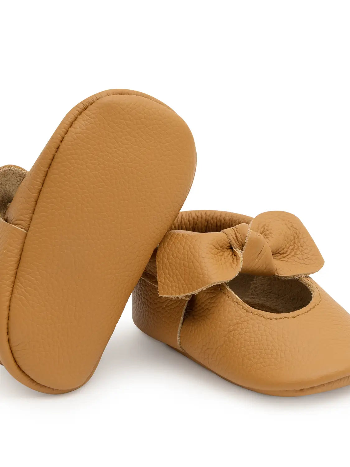 Knot Moccasins - Genuine Leather Baby Shoes Ginger