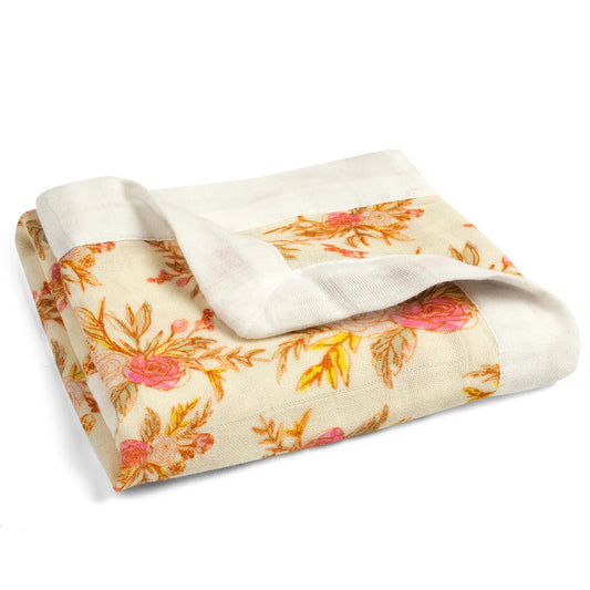 Vintage Floral Mini Lovey Two-Layer Muslin Security Blanket