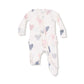 Hearts - Modal Rib - 2 Way Ruffle Zipper Footie