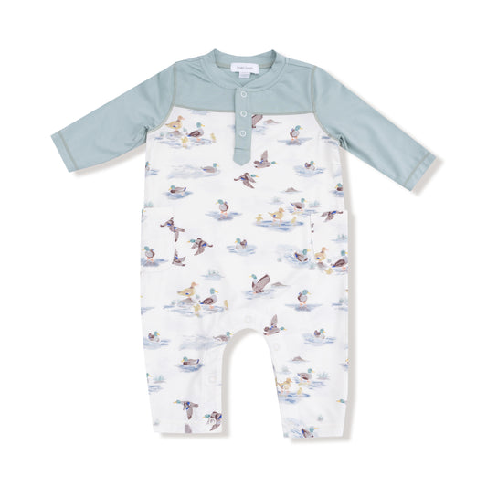Migrating Mallard  - Romper W/ Contrast Sleeves