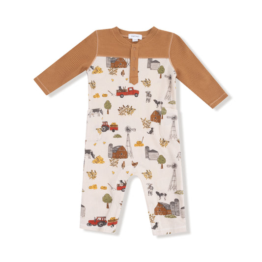 Hay Farmer  - Romper W/ Contrast Sleeves