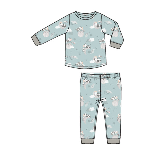 L/S Loungewear Set- I love you to the Moon Cows